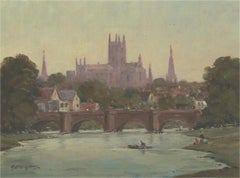 John Weston Gough (1929-2019) - 20th Century Oil, Hereford Old Bridge