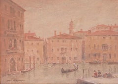 John Weston Gough (1929-2019) - Framed 20th Century Oil, Pink Sunset, Venice