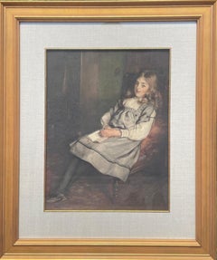 "Tired" John White Alexander, Portrait in Interior, American Impressionist