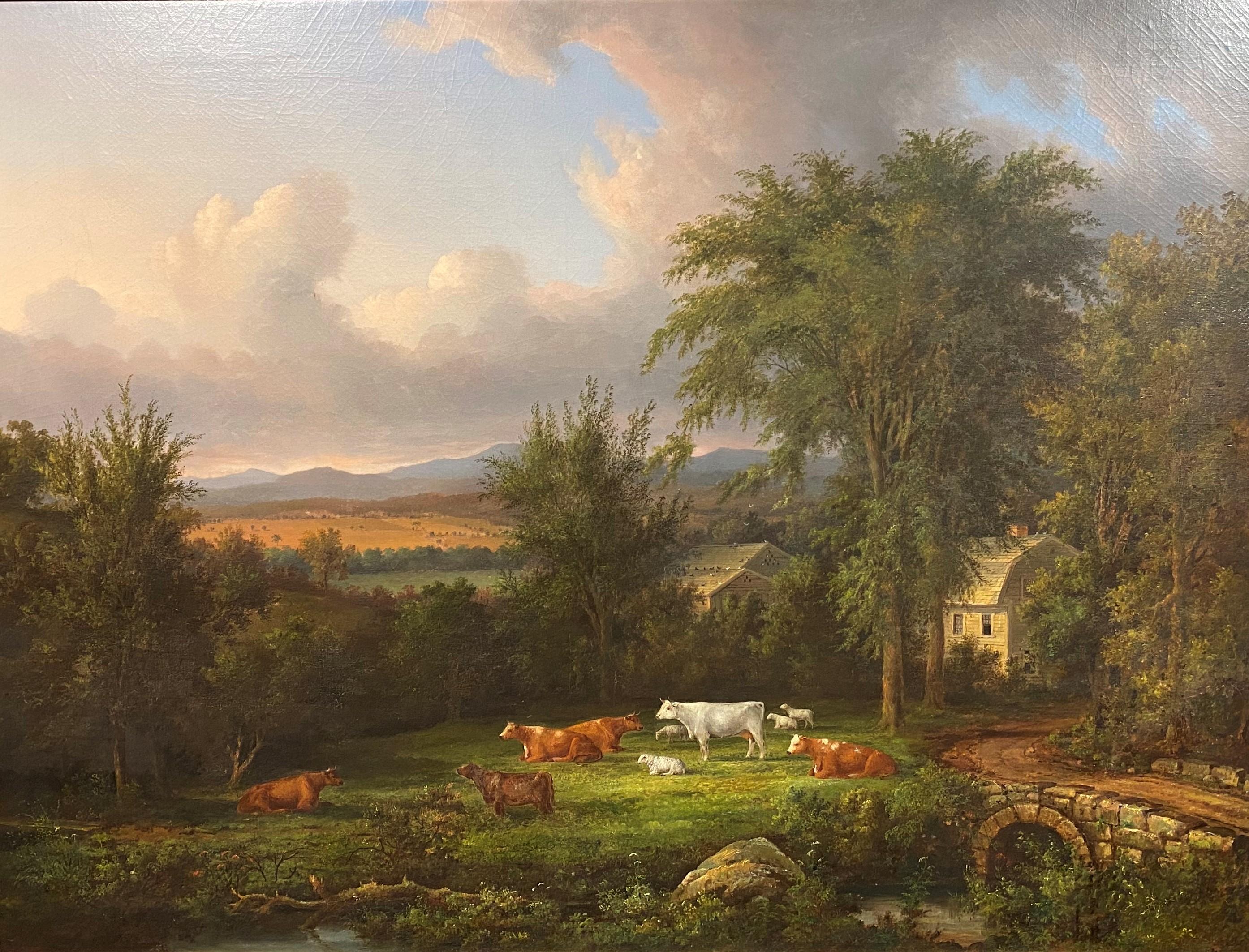 New England Farm - Painting by John White Allen Scott