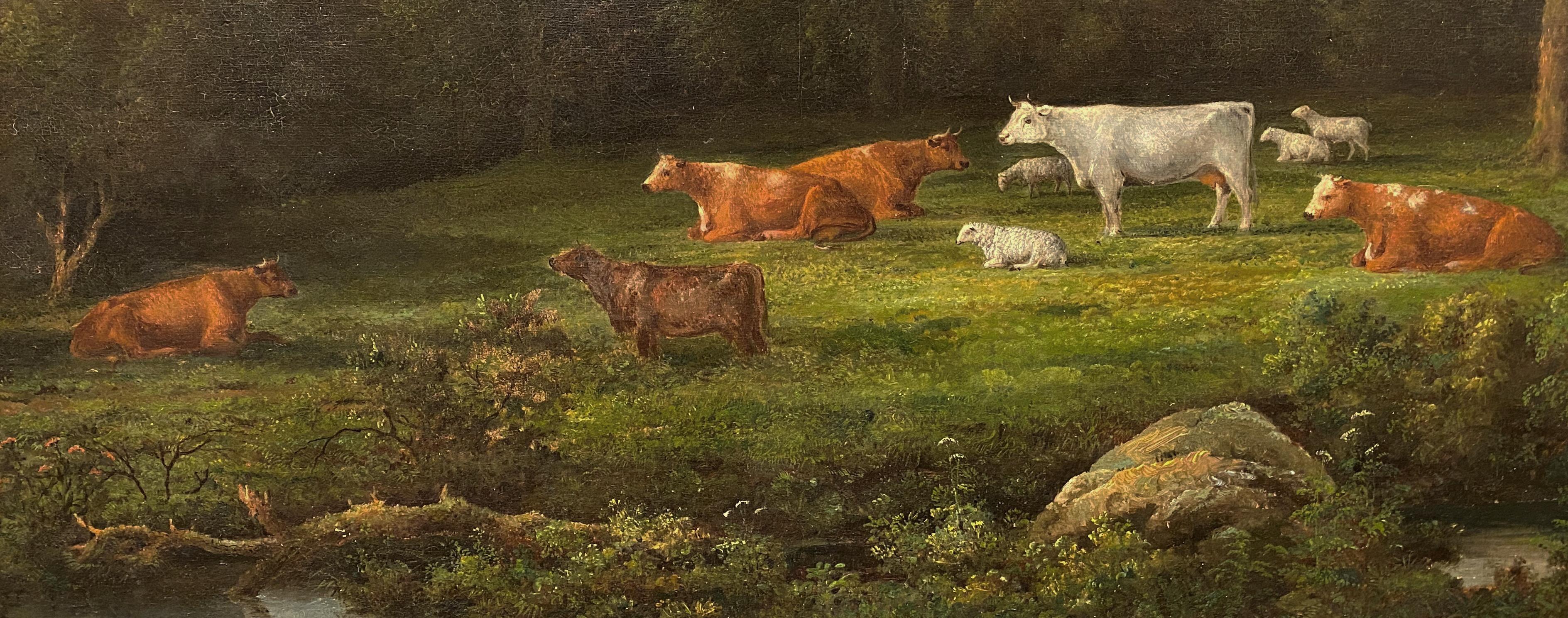 Granja Nueva Inglaterra - Painting Escuela del río Hudson de John White Allen Scott