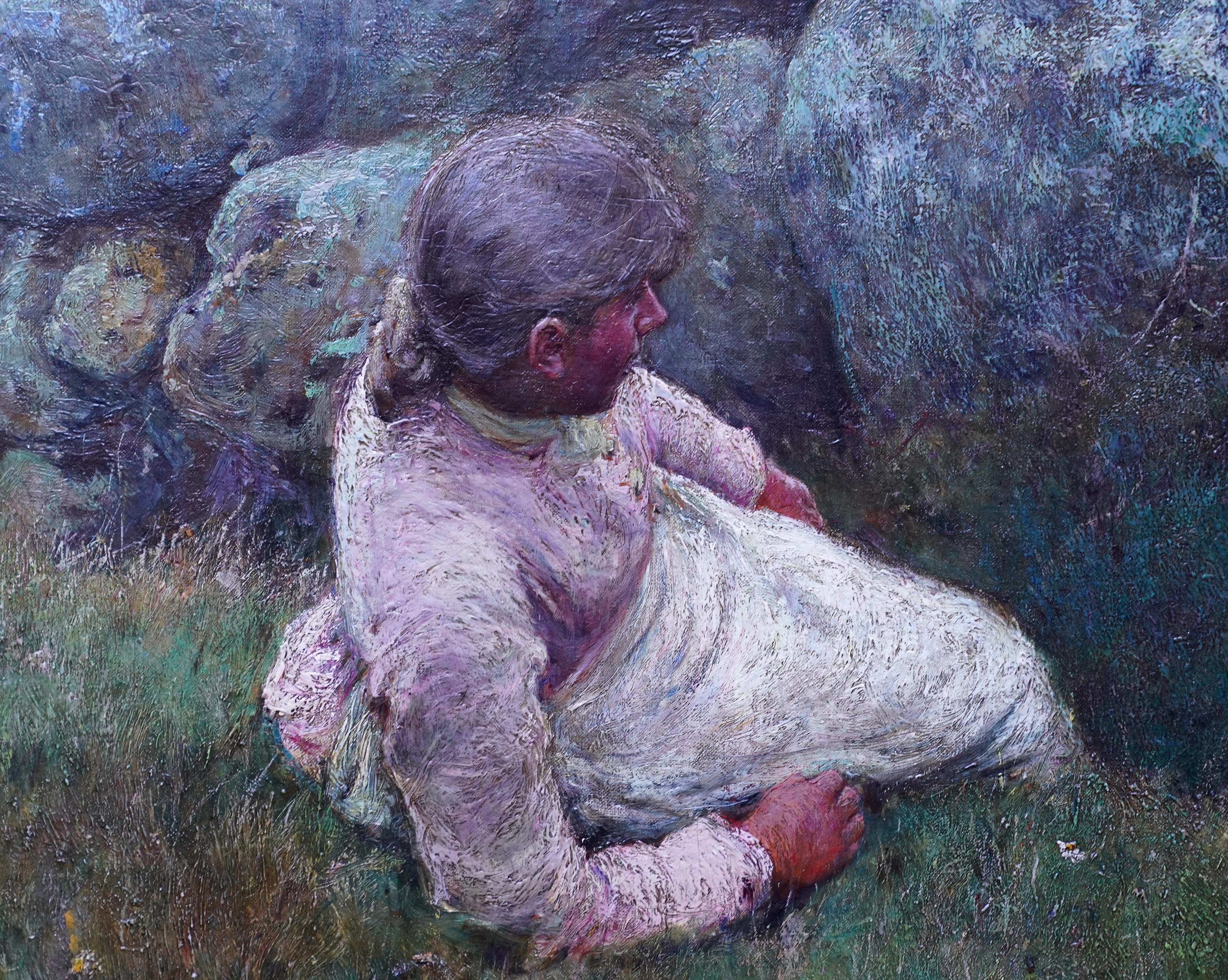 John White Over the Sea, Sennen British Victorian coastal portrait