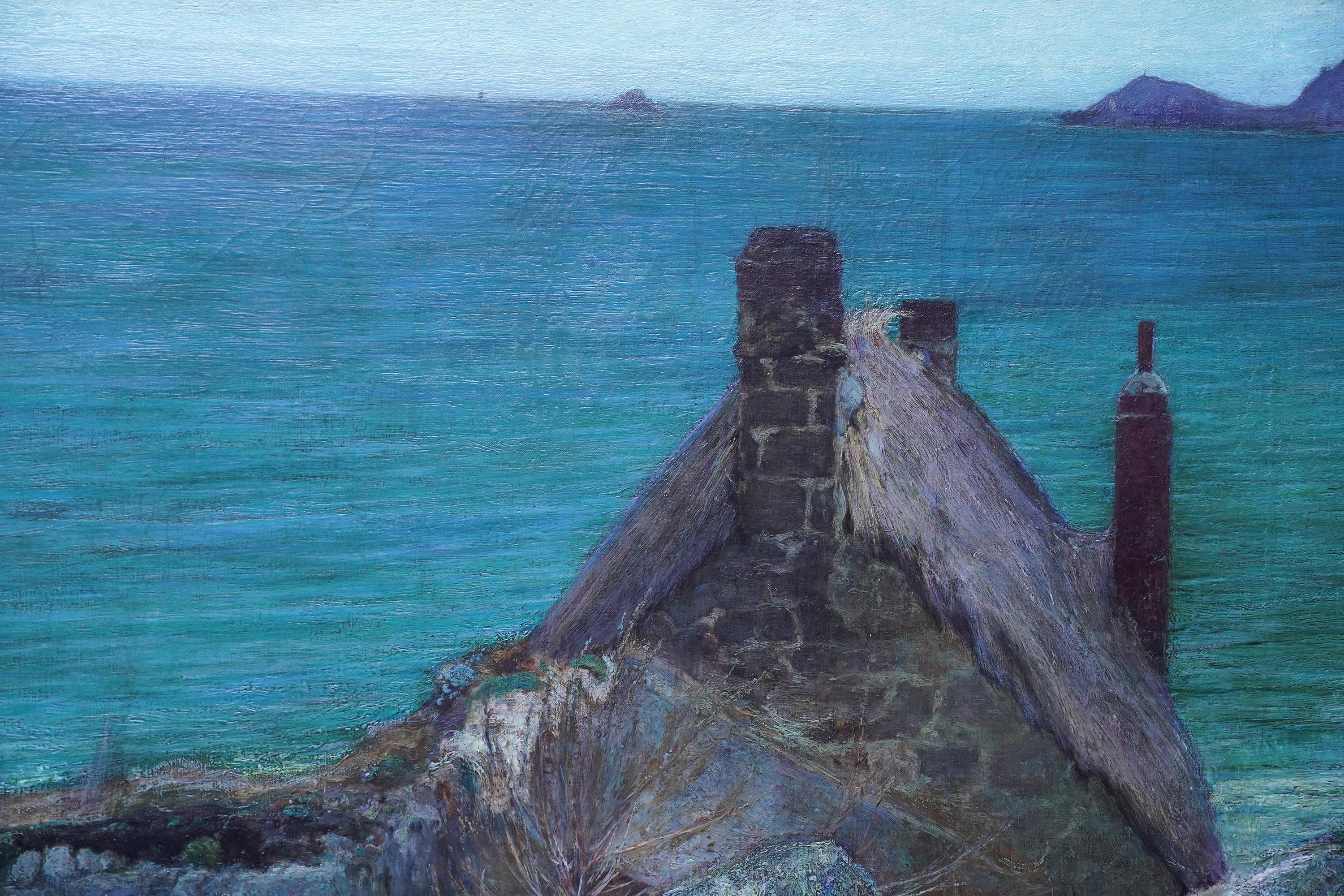 Über das Meer, Sennen - Britisches viktorianisches Küstenporträt, Ölgemälde Cornwall im Angebot 4