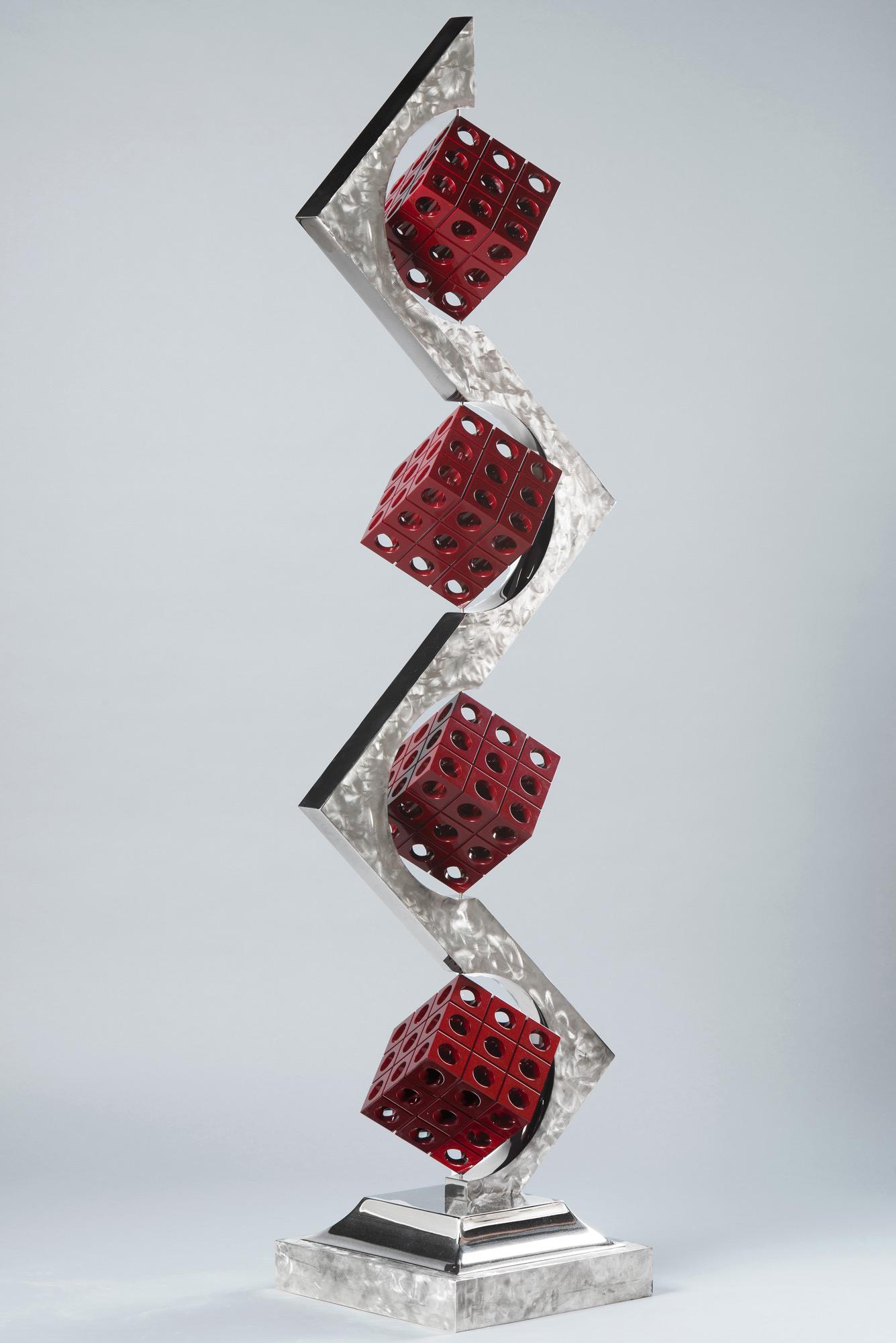 "Cubi Libre" escultura geométrica abstracta