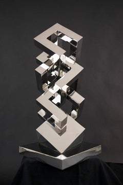 "Interlocking Synergy" geometric abstract sculpture
