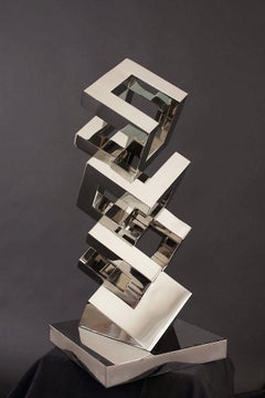 "Escultura abstracta geométrica "Sinergia entrelazada