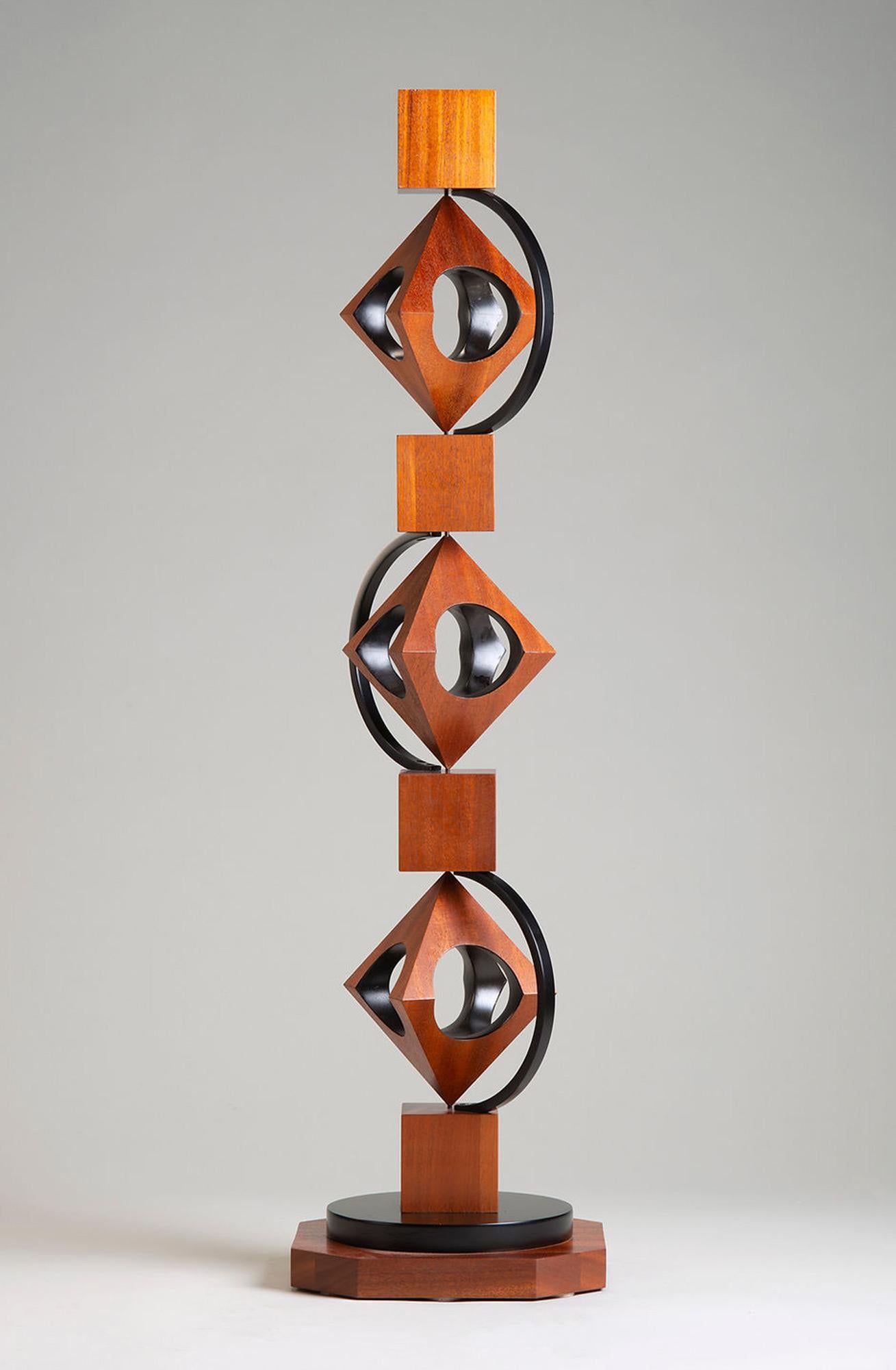 geometrische Skulptur „Mahogany Whispers Ancient Tales“ – Sculpture von John Whitehead