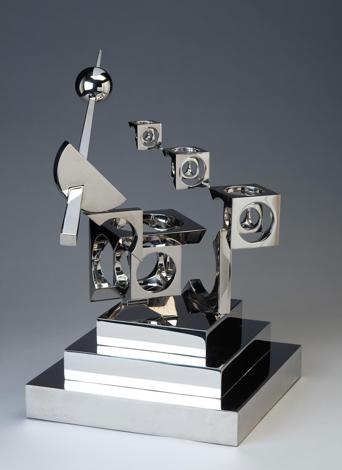 Abstract Sculpture de John Whitehead - "Sin Límites" escultura geométrica de acero inoxidable