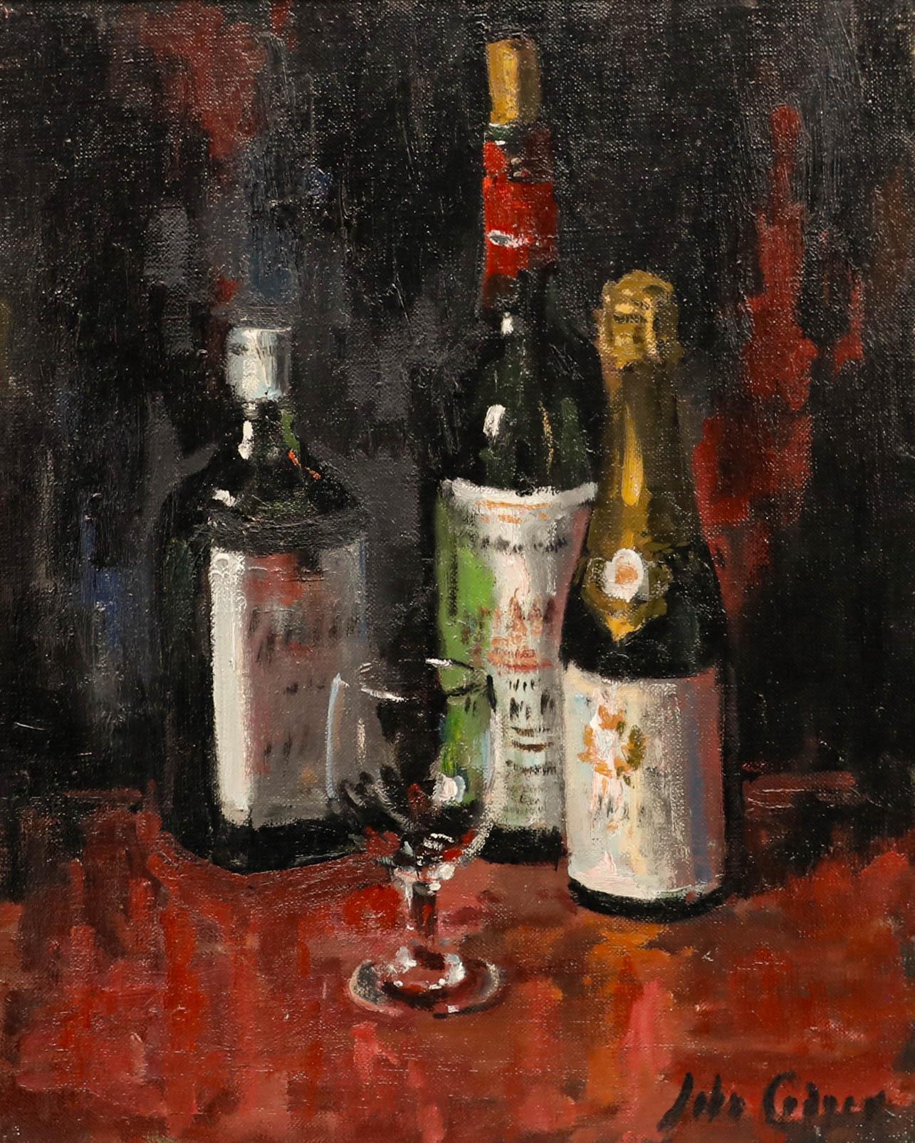 John Whitlock Codner (1913-2008) - Gerahmtes Öl, Stillleben mit Flaschen im Angebot 1