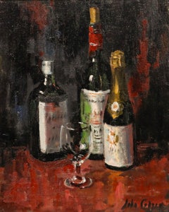 John Whitlock Codner (1913-2008) - Huile encadrée, Nature morte aux bouteilles