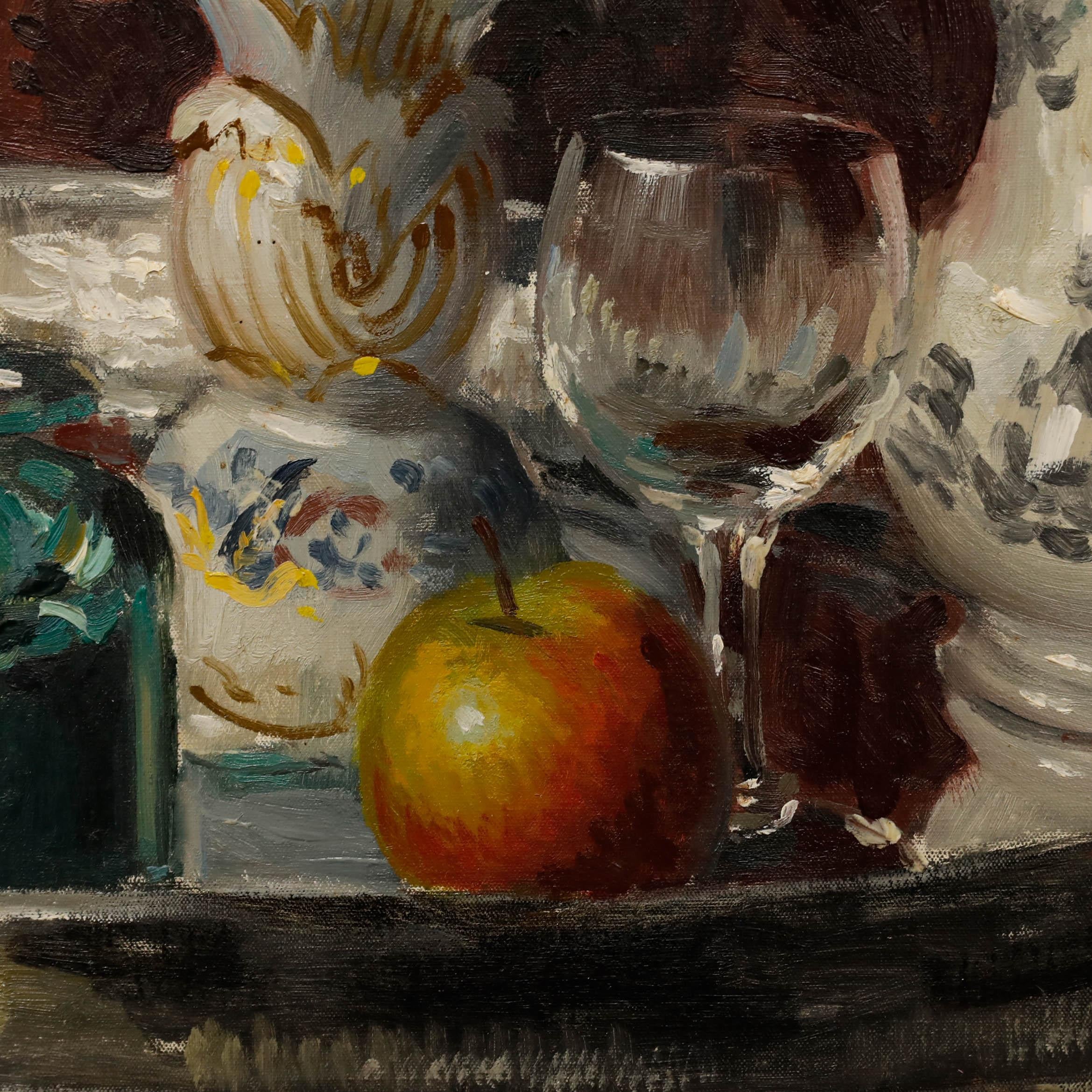 John Whitlock Codner RWA (1913-2008) - Framed Oil, Still Life on a Silver Tray For Sale 3