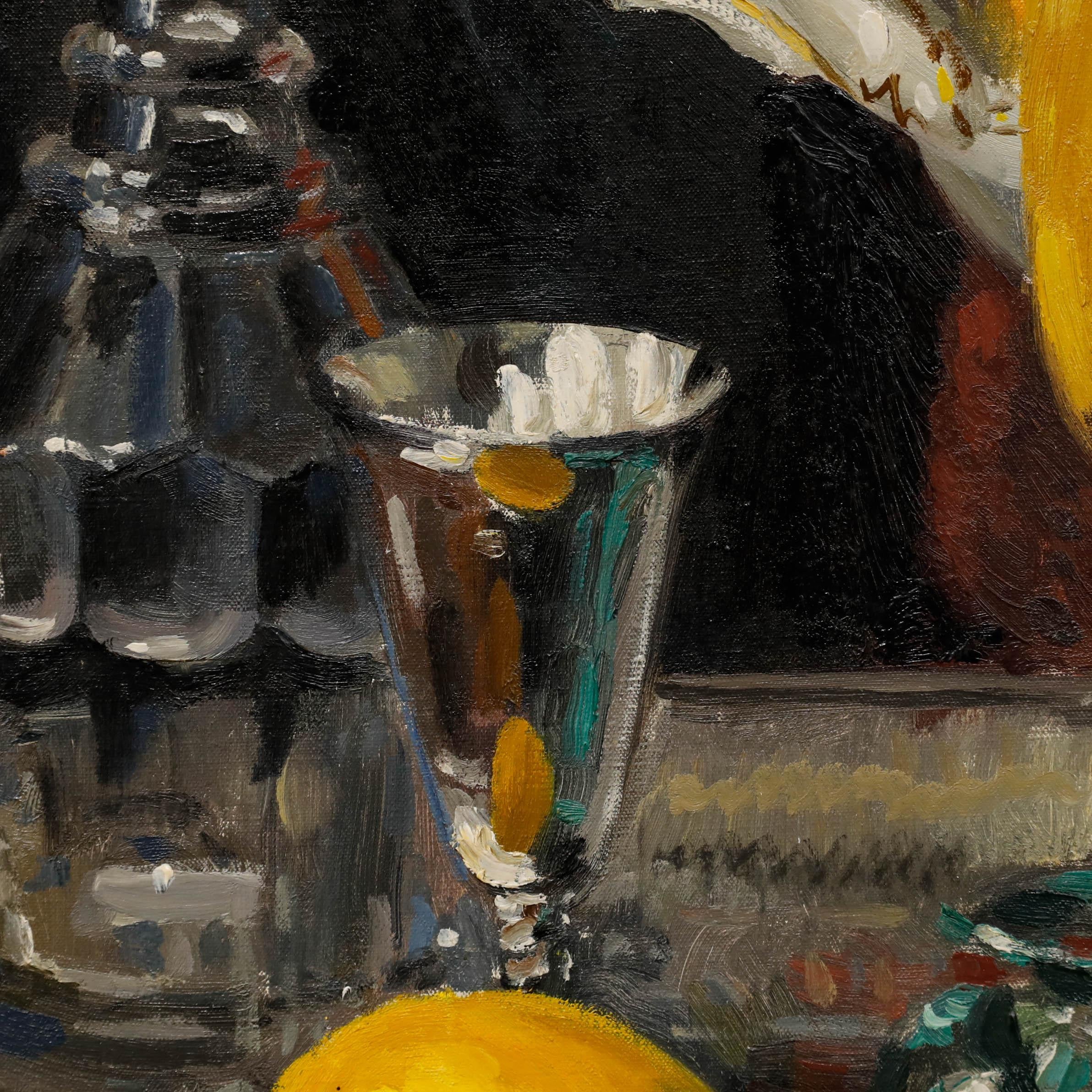 John Whitlock Codner RWA (1913-2008) - Framed Oil, Still Life on a Silver Tray For Sale 4