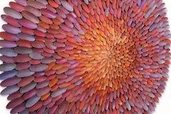 Mosaico de cobre Blossom - Escultura de cobre en capas de técnica mixta