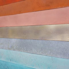 Ombré Sunset Copper Mosaic - Abstract Geometric Sunset Sculpture