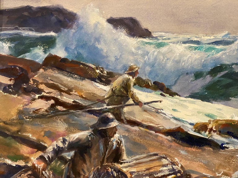 Lobstermen - American Impressionist Painting by John Whorf