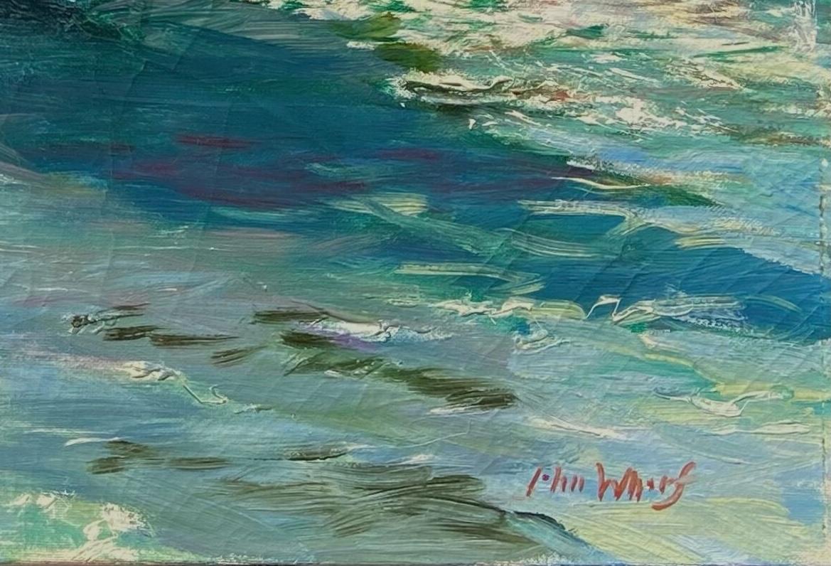 Ships in a Harbor – Painting von John Whorf