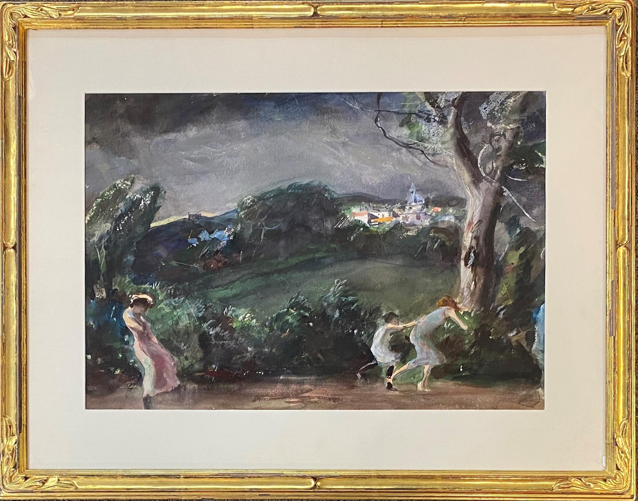 John Whorf Landscape Painting – Sommersturm