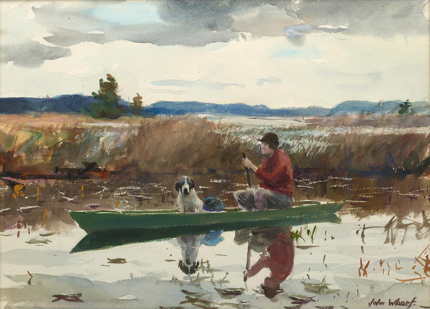 John Whorf Landscape Painting – Sumpfland 