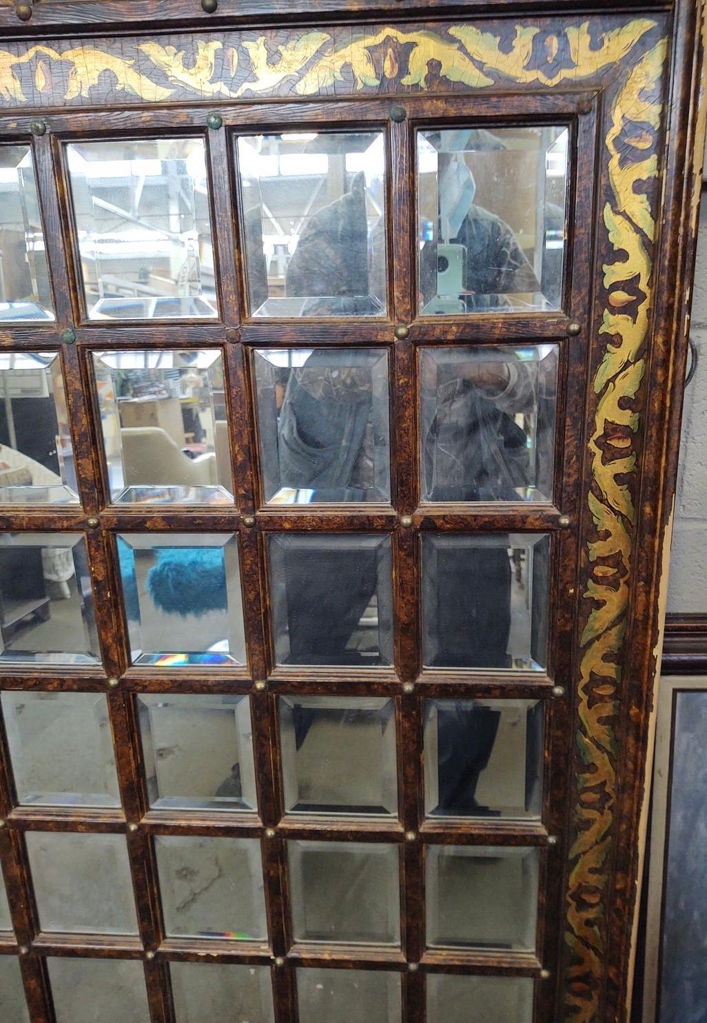John Widdicomb 1960s Baroque Pier Mirror with Multiple Beveled Mirror Six Feet In Fair Condition In West Hartford, CT