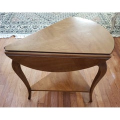 John Widdicomb 2 Tier Drop Leaf Walnut Bookmatched Top Accent Table