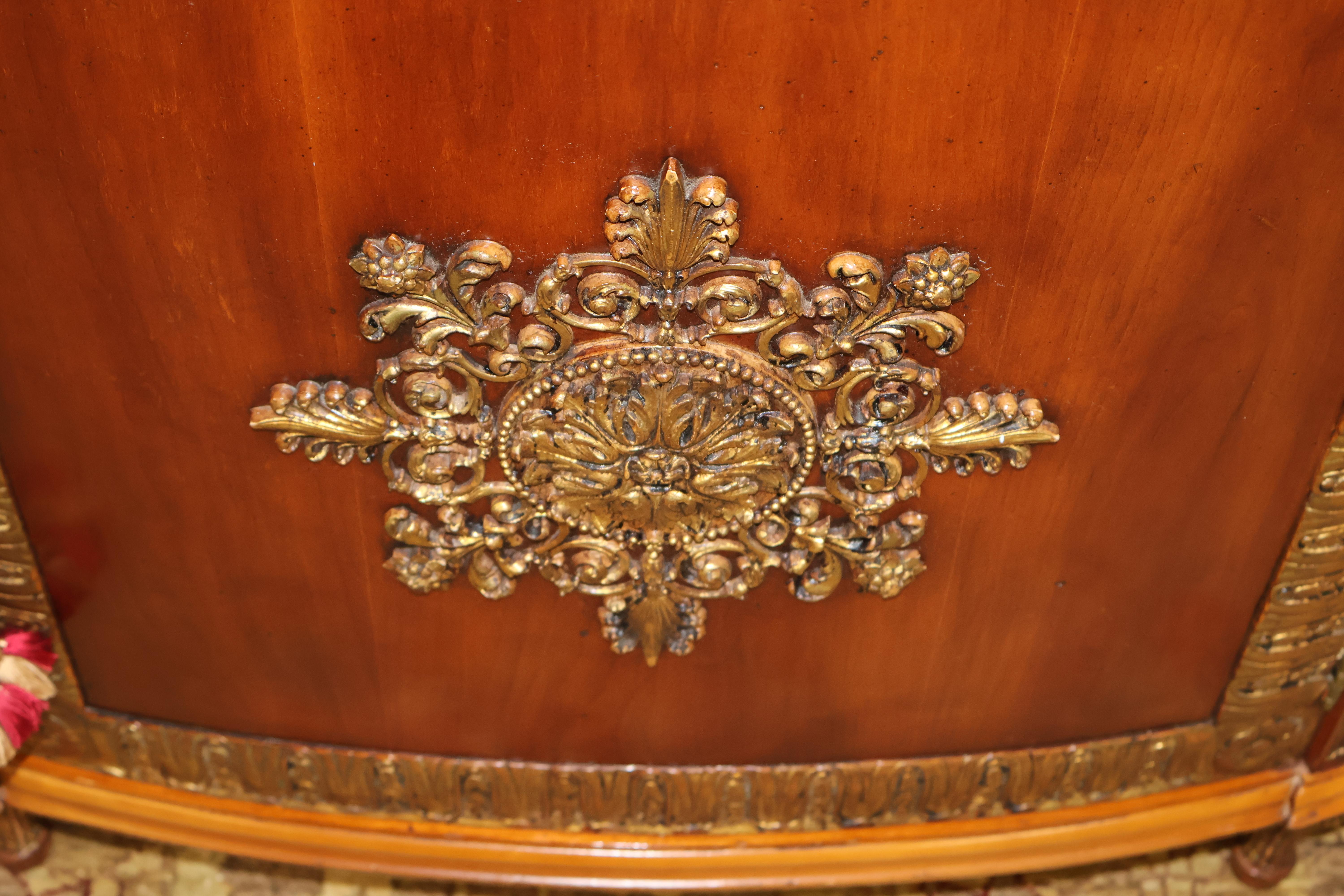 John Widdicomb Adam Style Faux Marble Walnut Demilune Commode Buffet Server For Sale 9
