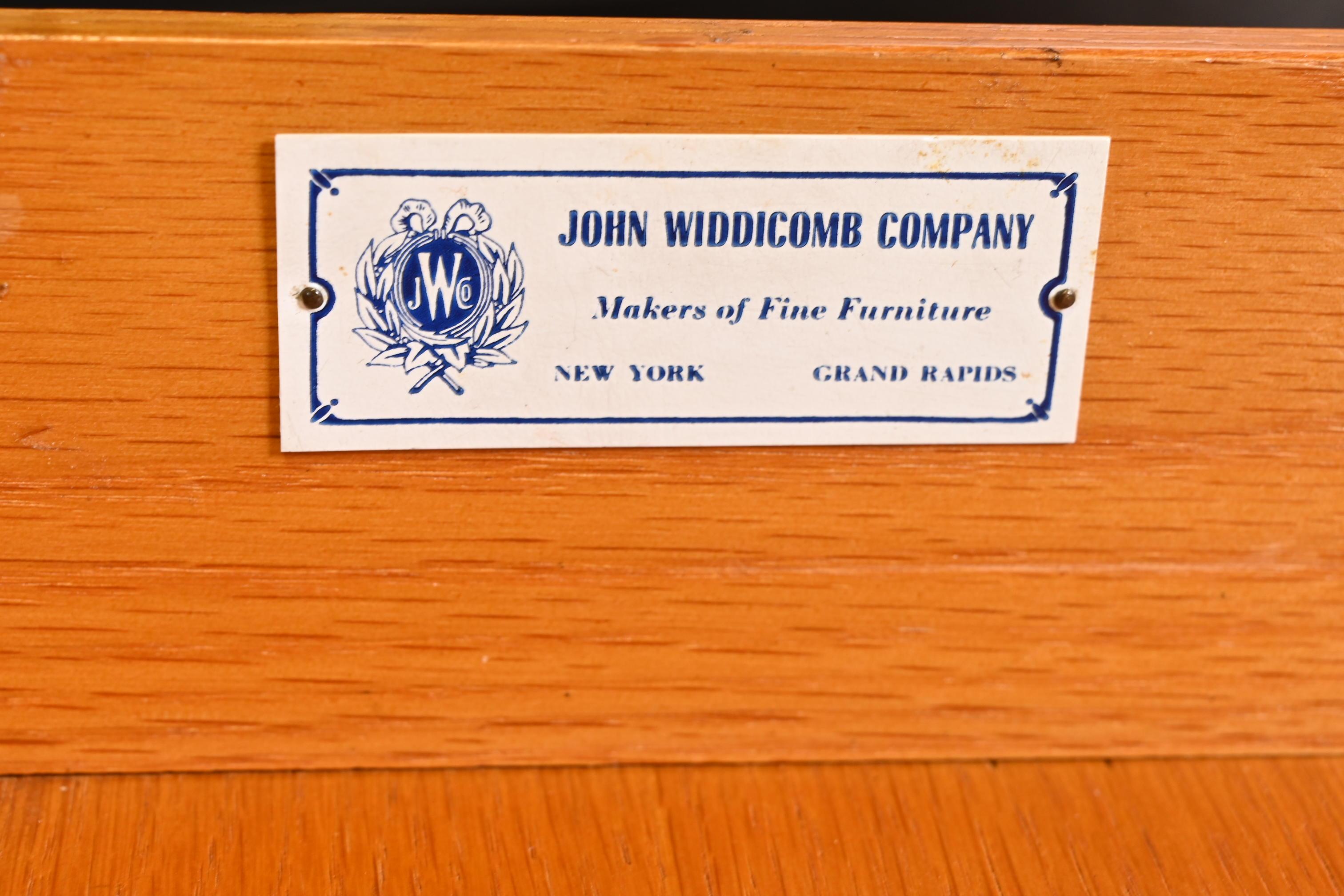 John Widdicomb Art Deco Black Lacquered Highboy Dresser, Newly Refinished 6
