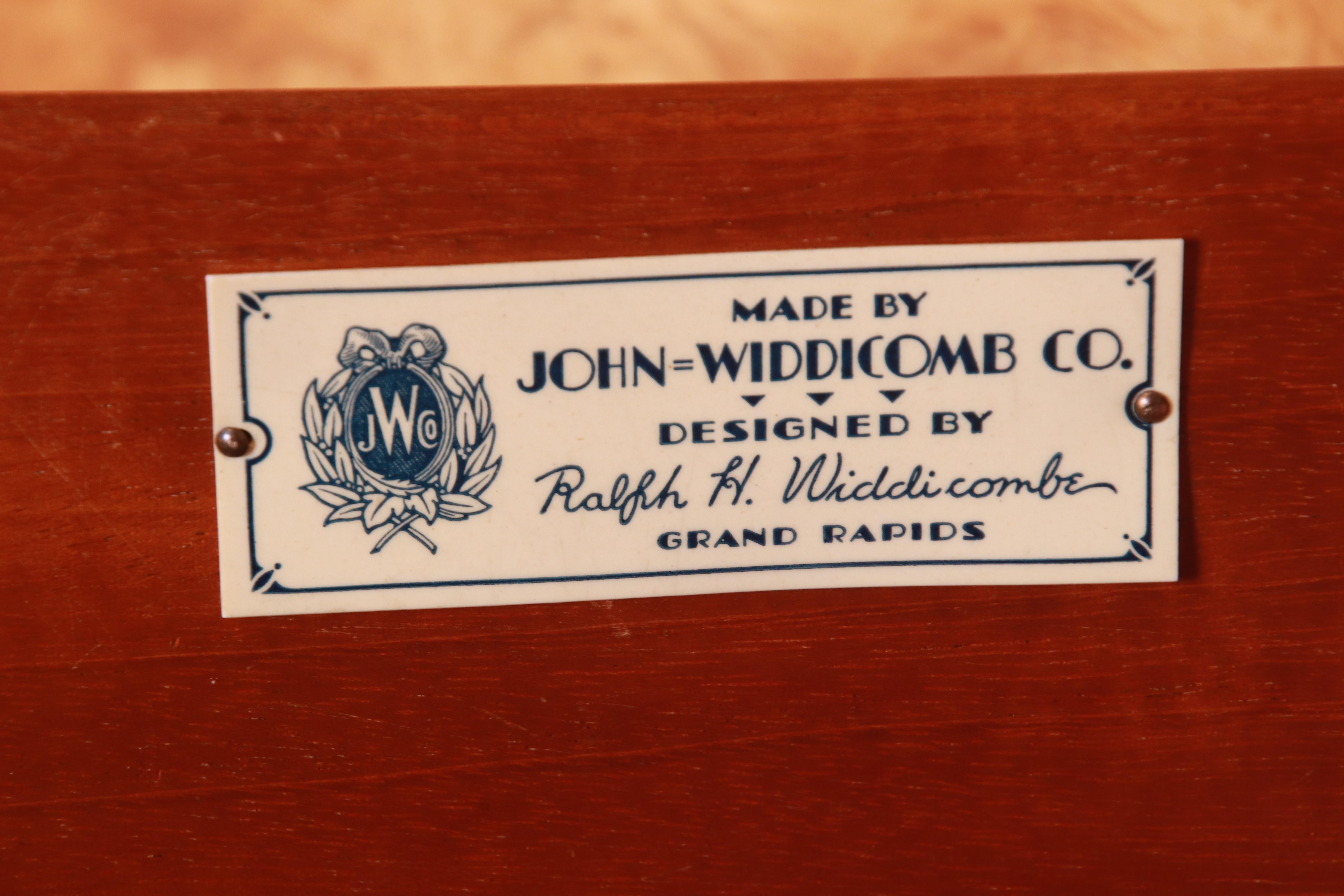 John Widdicomb Art Deco Burl Wood and Walnut Gentleman's Chest, Newly Refinished 9