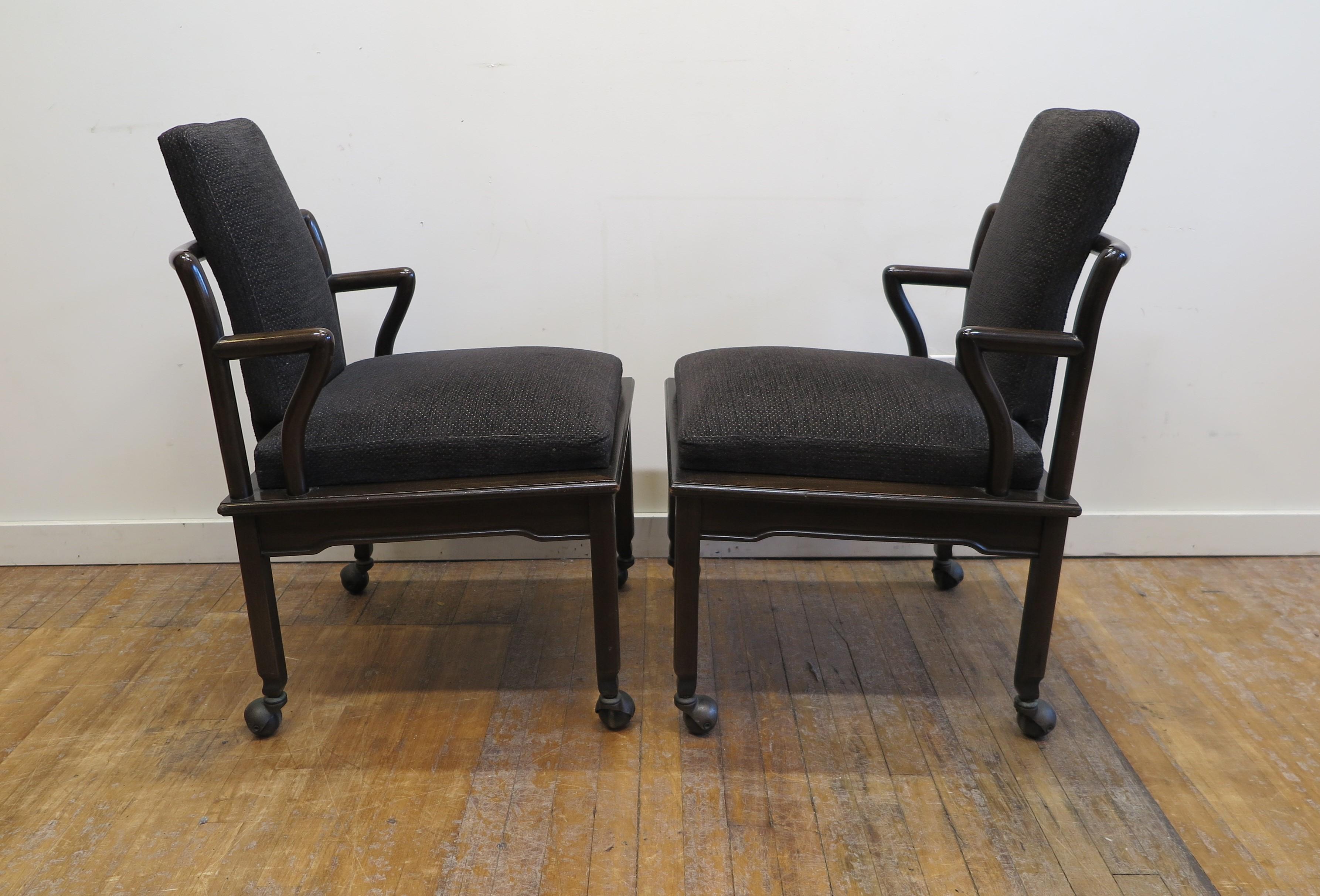Walnut John Widdicomb Asian Inspired Chairs For Sale