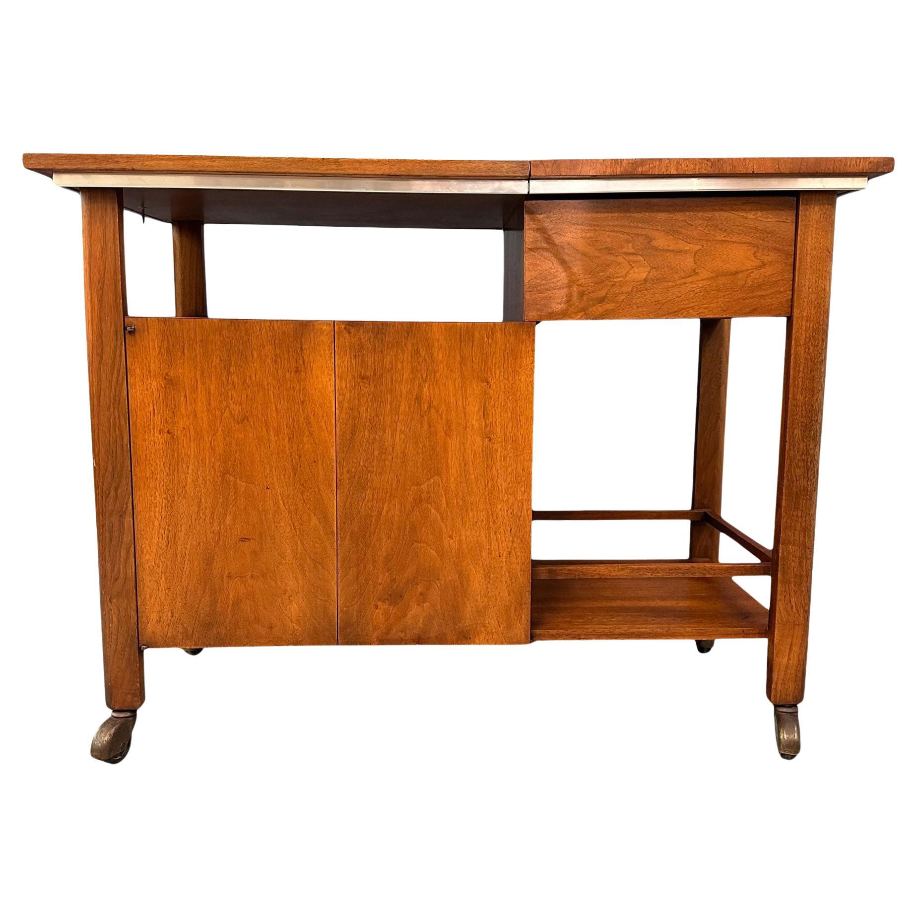 John Widdicomb Bar Cart by Dale Ford with Expanding Top