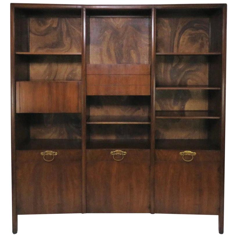 John Widdicomb Bow Front Freestanding Wall Unit Designed by Bert England