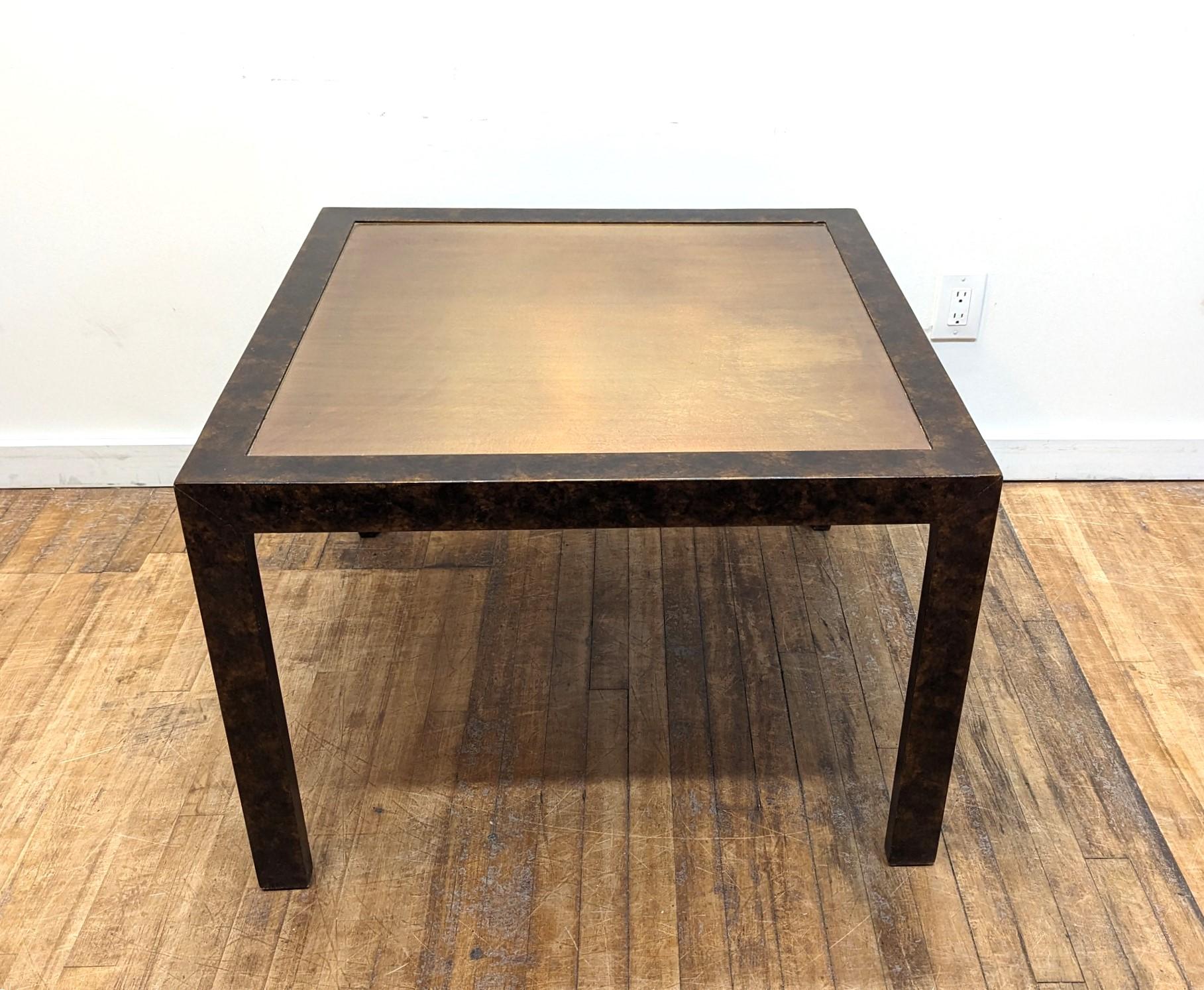 Mid-Century Modern John Widdicomb Brass Patinaed Top End Side Table For Sale