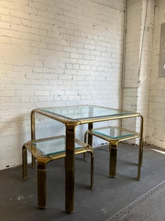John Widdicomb Brass Waterfall Side Tables