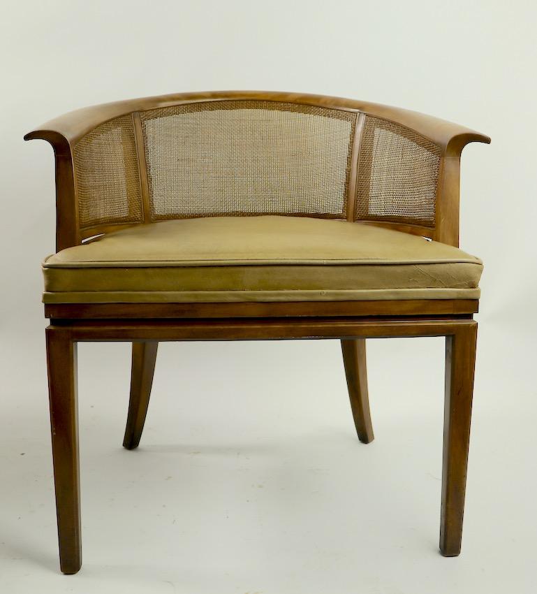John Widdicomb Caned Back Lounge Chair In Good Condition In New York, NY