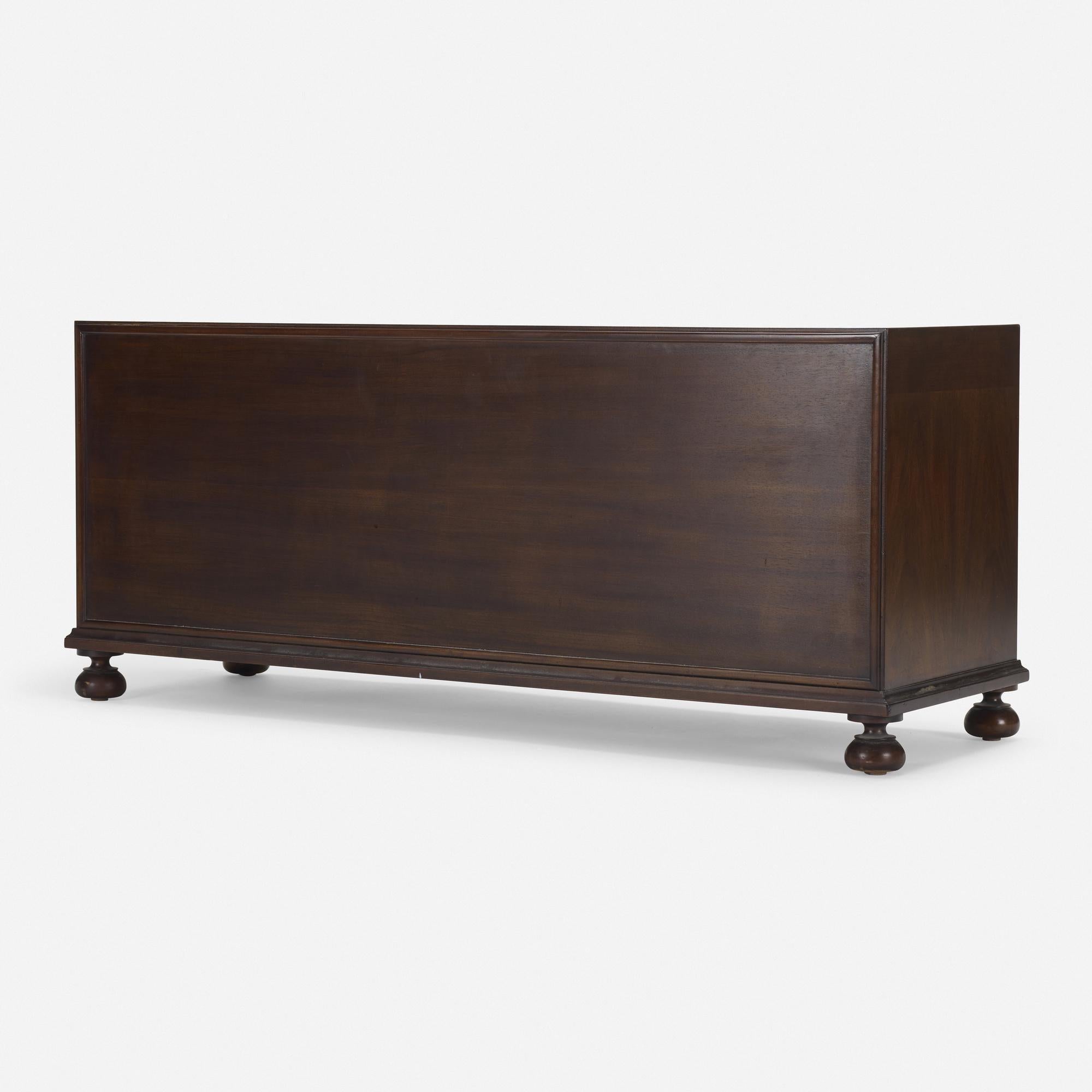 Mid-Century Modern John Widdicomb Carved, Gilded Front Cabinet