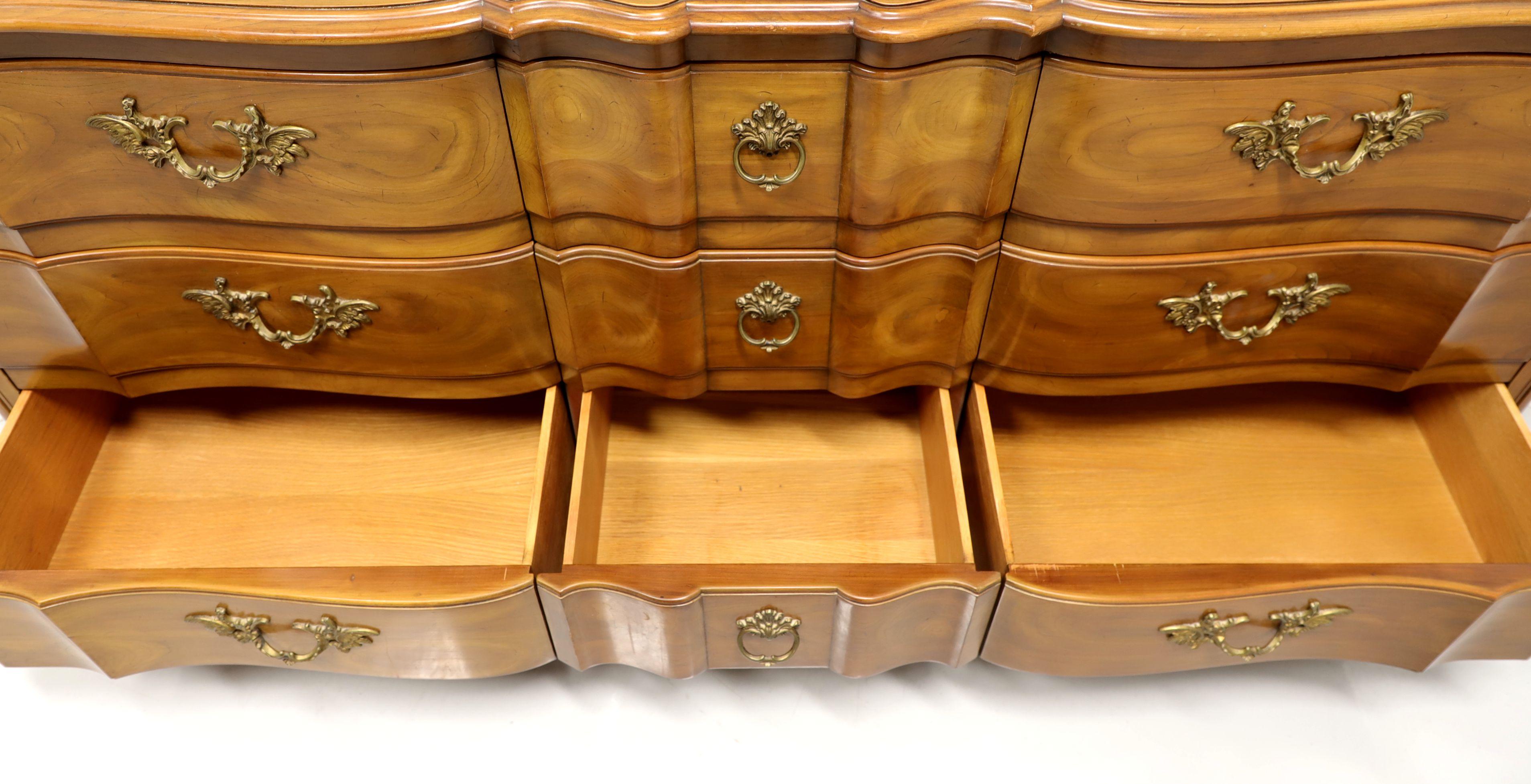 JOHN WIDDICOMB Cherry French Country Serpentine Triple Dresser 5