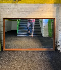 John Widdicomb Spiegel aus Kirschbaumholz und Messing, 1950er Jahre (Signiert)