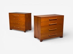 John Widdicomb, Chests of Drawers, Walnut, Brass, USA, 1960s