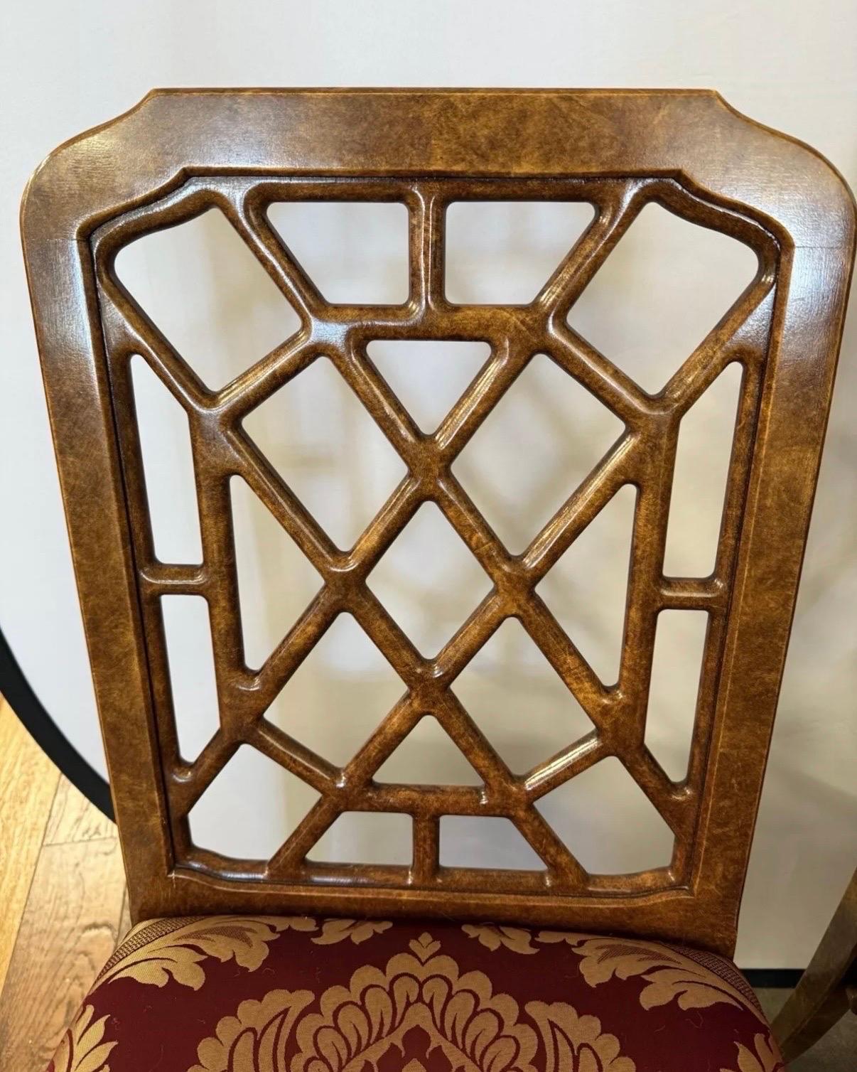 John Widdicomb Chinoiserie Engraved Game Card Table Dining Table & Chairs Set en vente 3