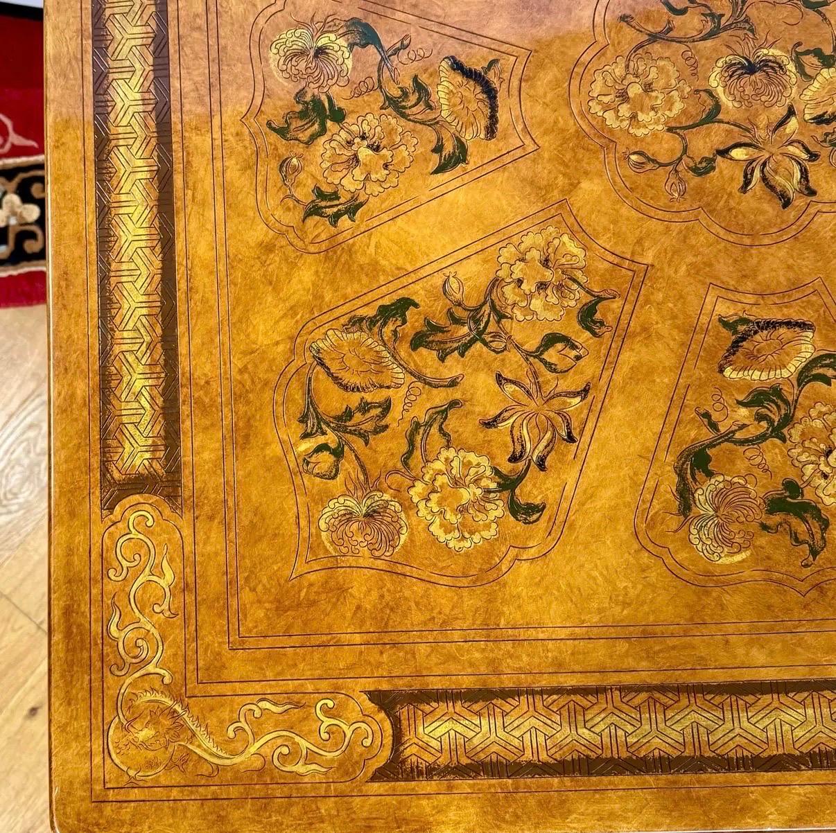 John Widdicomb Chinoiserie Engraved Game Card Table Dining Table & Chairs Set en vente 4