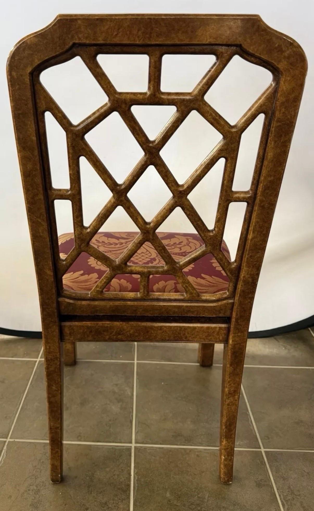 John Widdicomb Chinoiserie Engraved Game Card Table Dining Table & Chairs Set en vente 7
