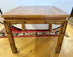 John Widdicomb Chinoiserie Engraved Game Card Table Dining Table & Chairs Set