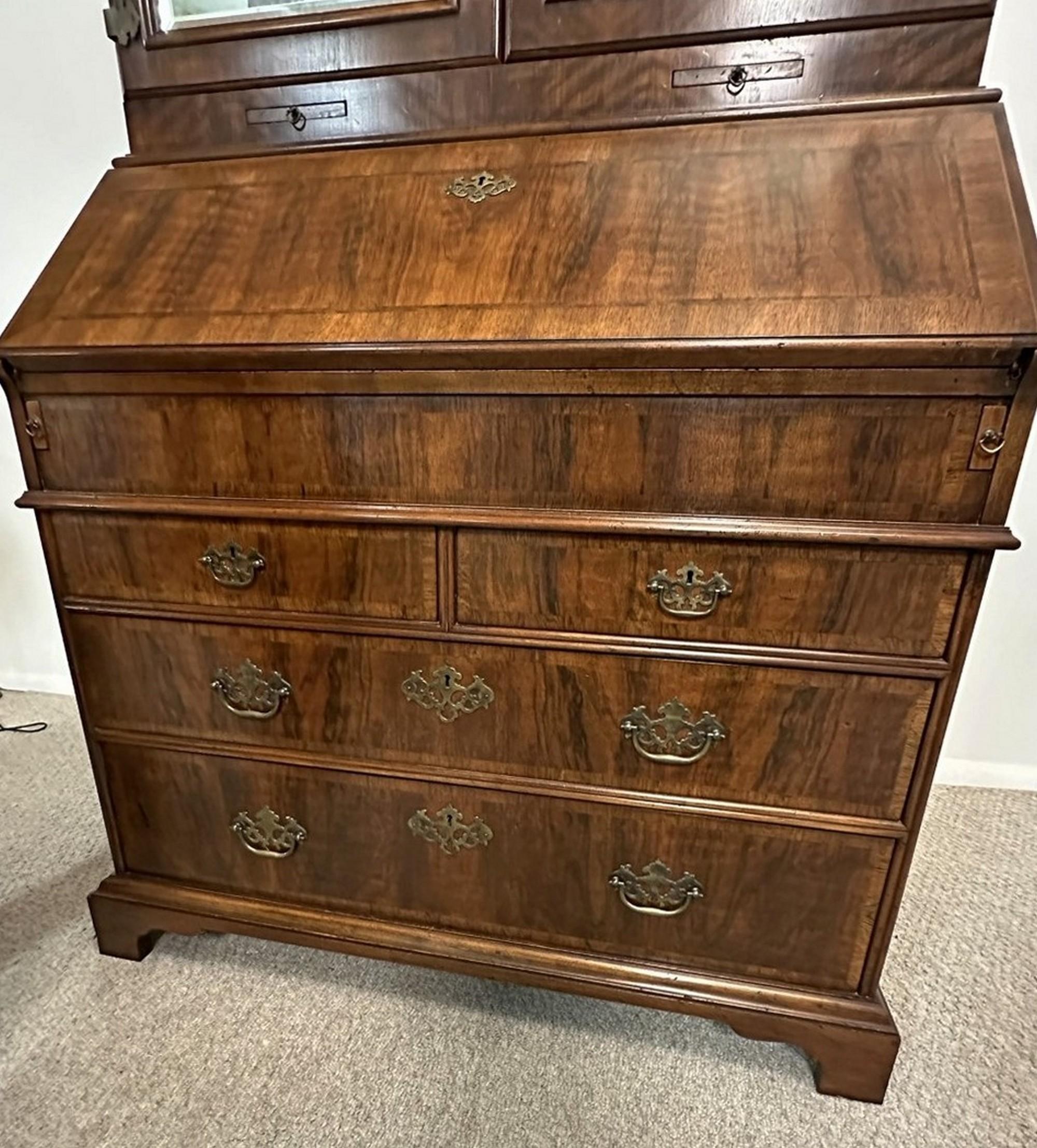 Brass John Widdicomb Chippendale Style Secretary Desk For Sale