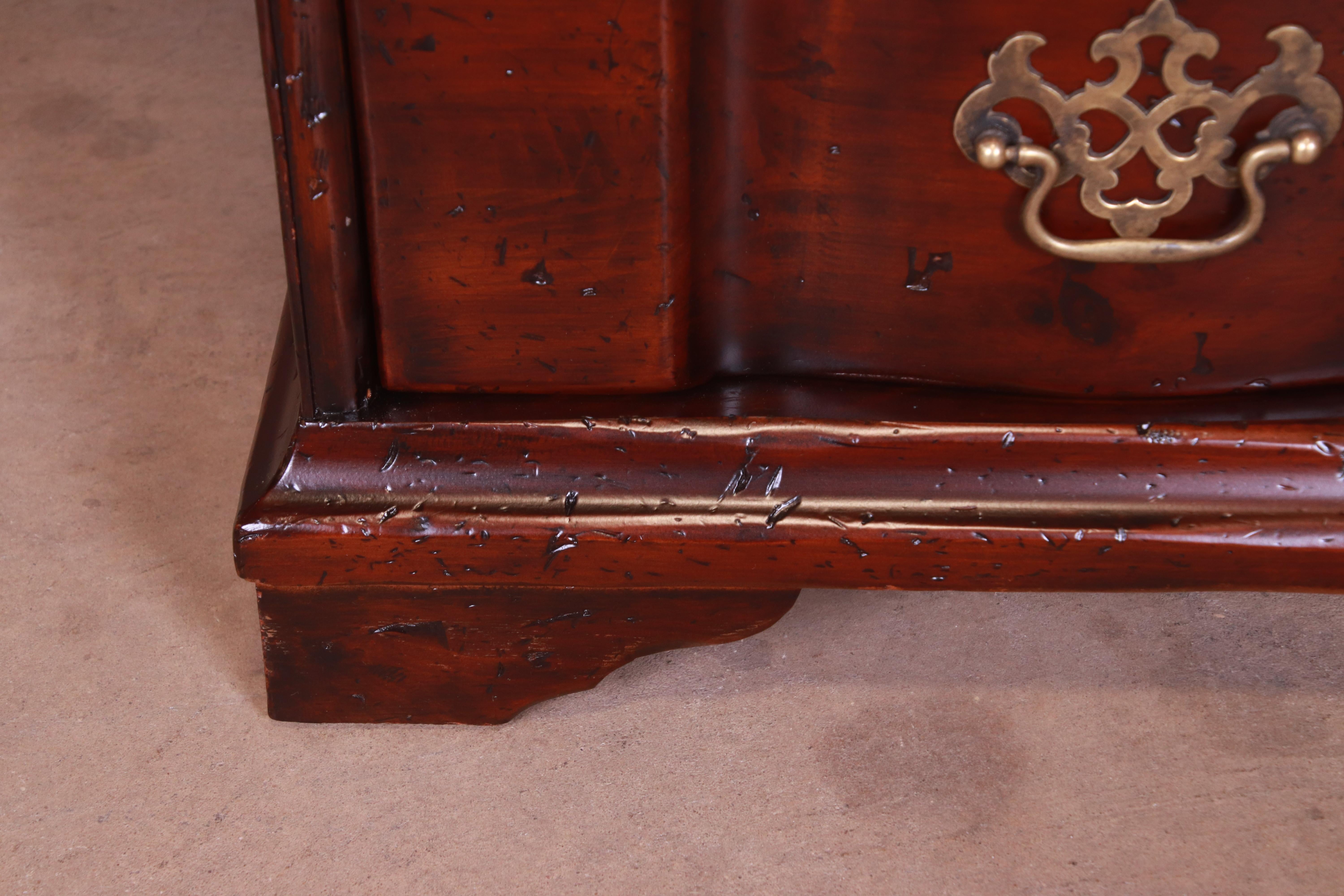 John Widdicomb Chippendale Walnut Block Front Chest of Drawers, Newly Refinished For Sale 4