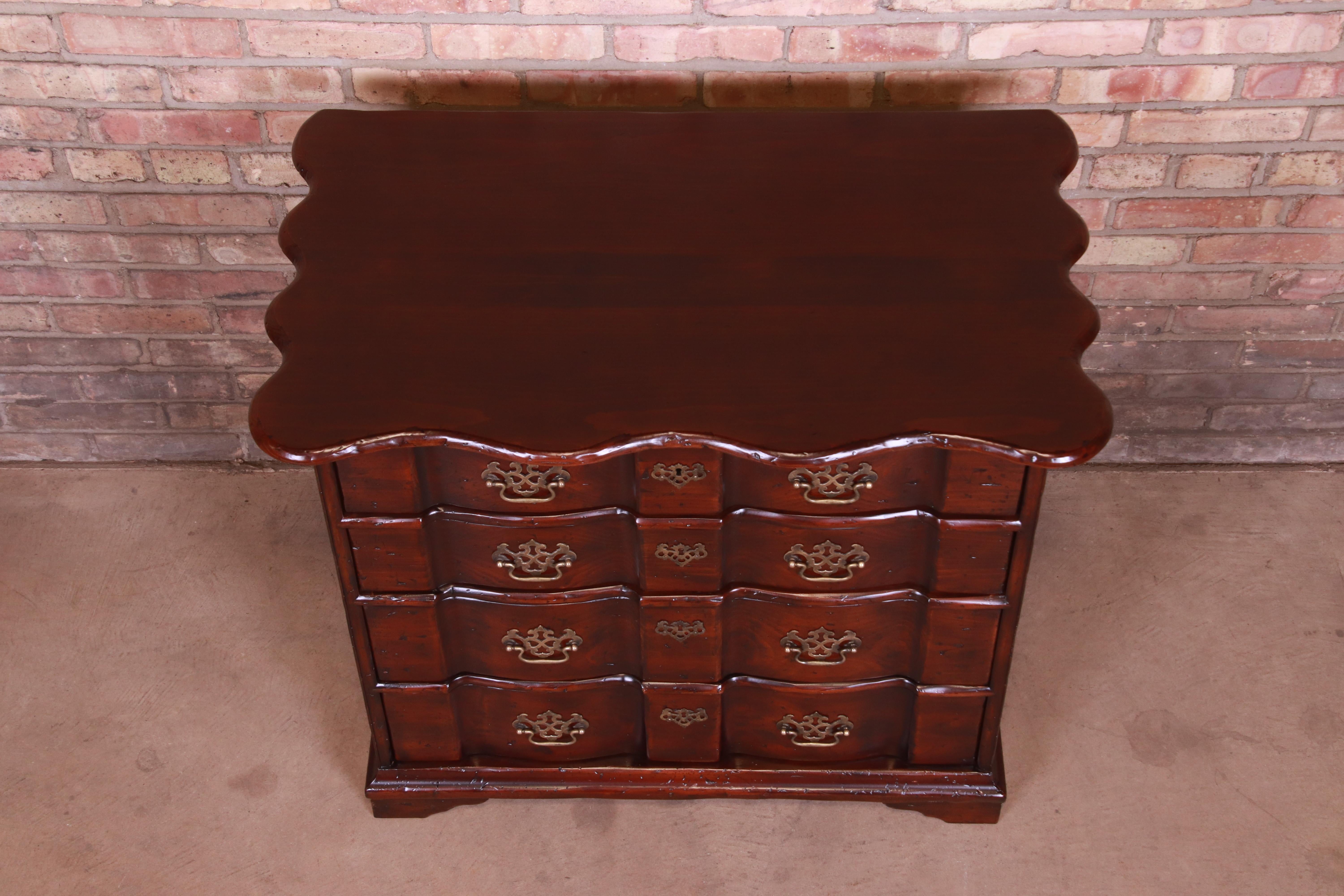 John Widdicomb Chippendale Walnut Block Front Chest of Drawers, Newly Refinished For Sale 5