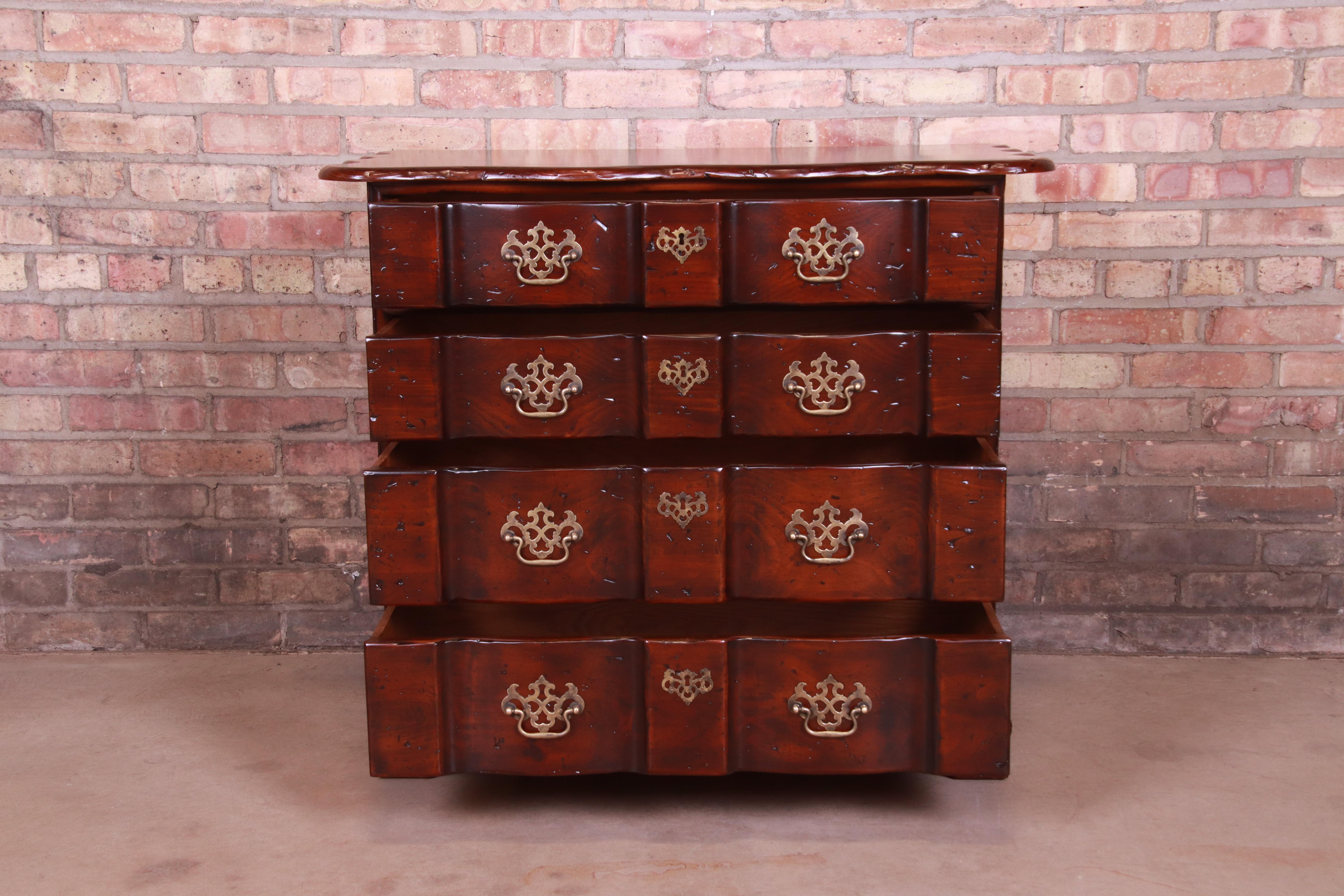 John Widdicomb Chippendale Walnut Block Front Chest of Drawers, Newly Refinished For Sale 1
