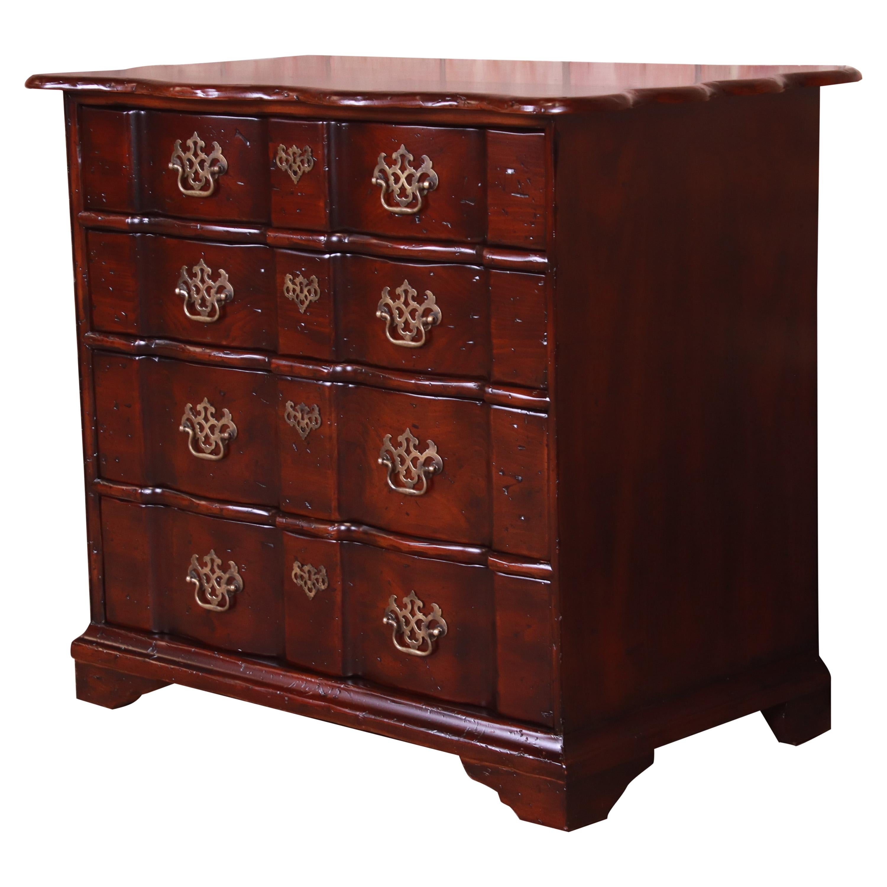 John Widdicomb Chippendale Walnut Block Front Chest of Drawers, Newly Refinished