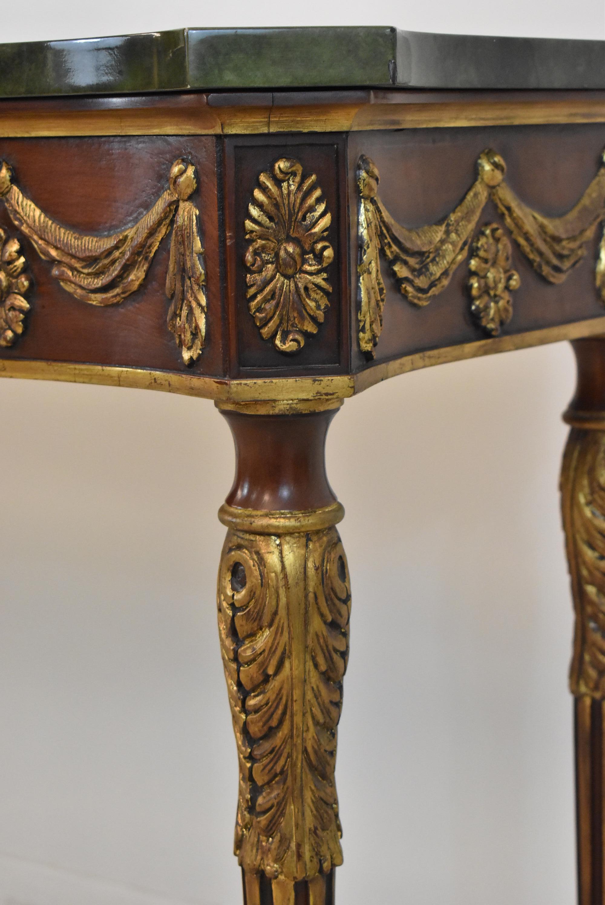 20th Century John Widdicomb Console Table Rococo Style Carved Mahogany