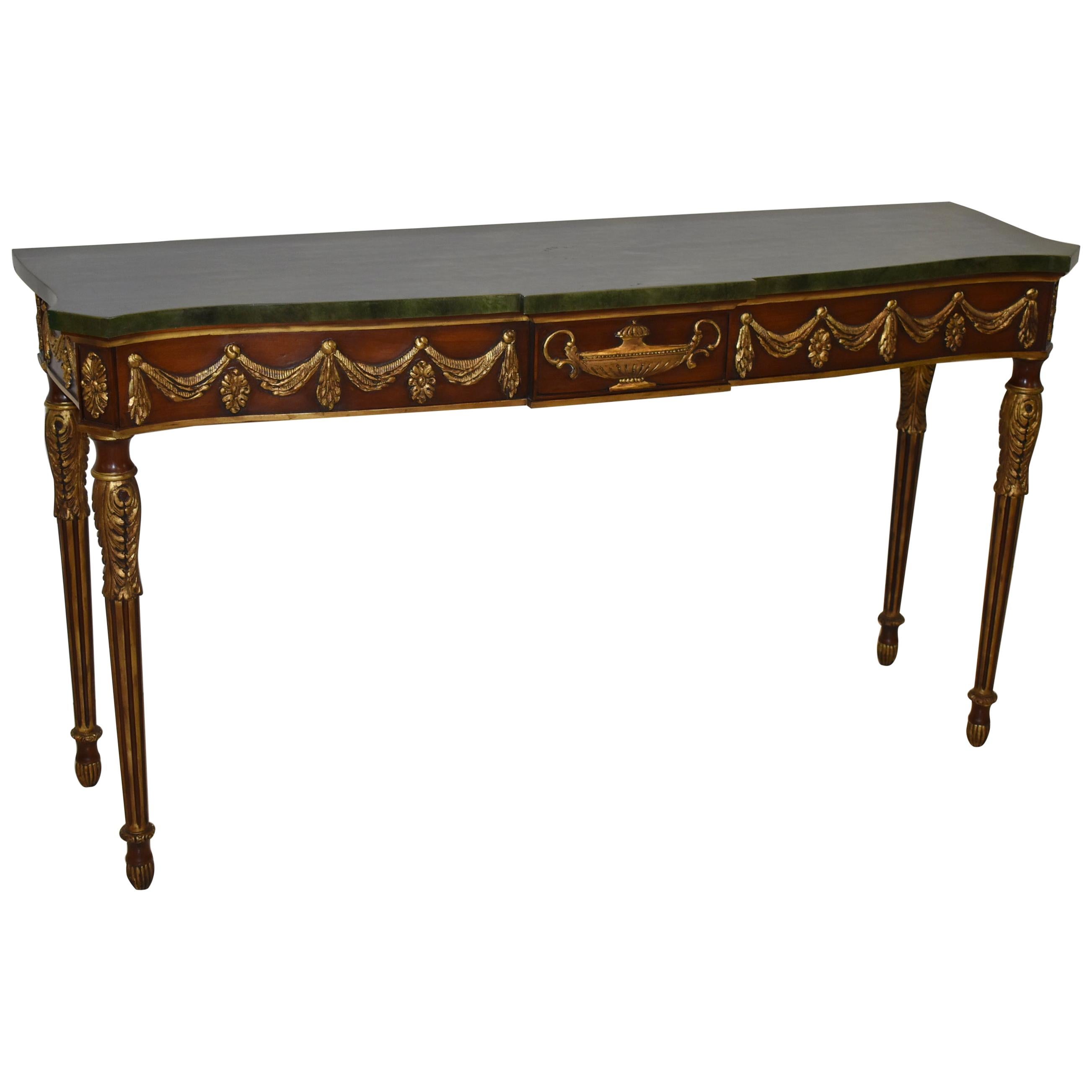 John Widdicomb Console Table Rococo Style Carved Mahogany