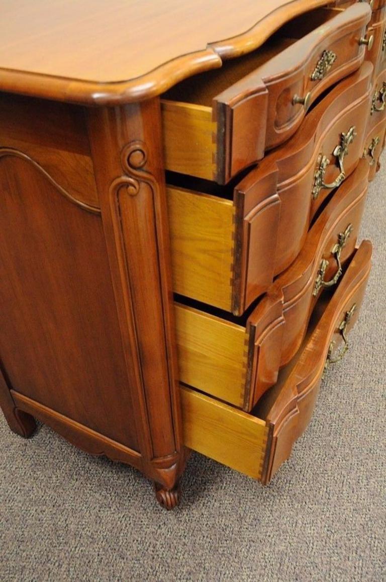 John Widdicomb Country French Provincial Dresser Cherry 12 Drawer Fruitwood In Good Condition In Philadelphia, PA