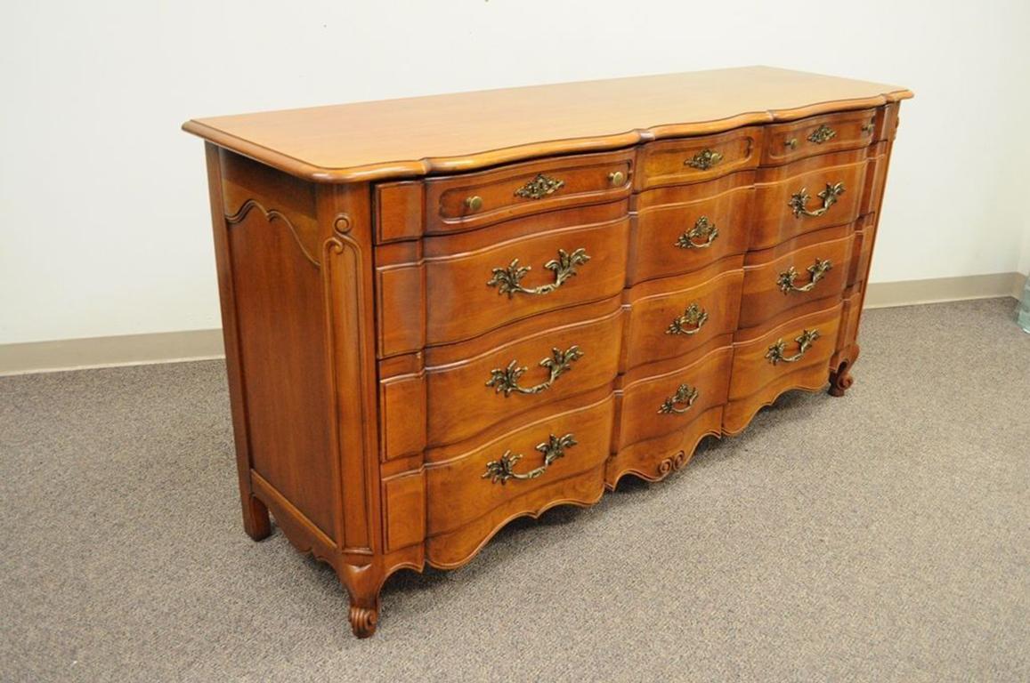 John Widdicomb Country French Provincial Dresser Cherry 12 Drawer Fruitwood 1